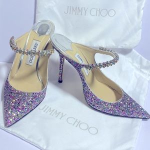 JIMMY CHOO BING 100 RHINESTONE SANDALS